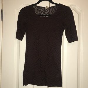 BKE Animal Print Burnout Top, Brown